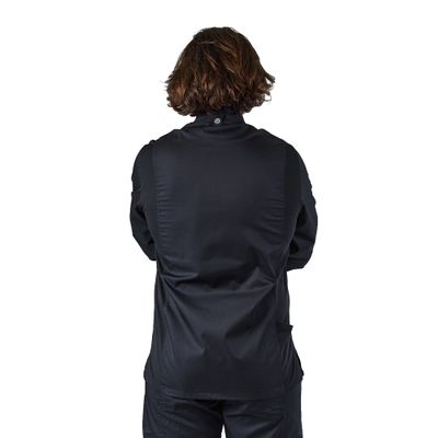 CHEF JACKET BLK ZIPPER L/SL-2XL-HARTFORD