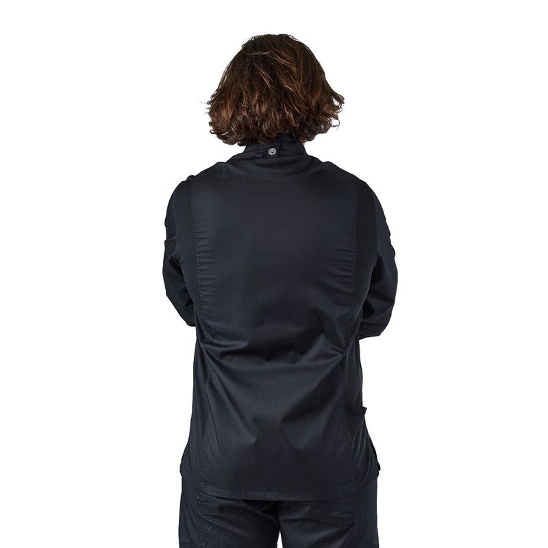 CHEF JACKET BLK ZIPPER L/SL-2XL-HARTFORD