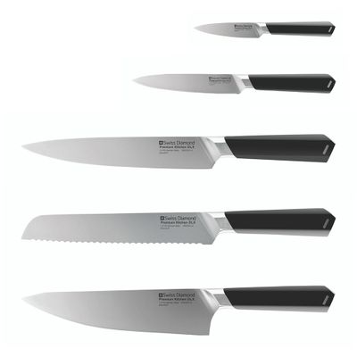 KNIFE BLOCK 6PCE DLX APEX SWISS DIAMOND