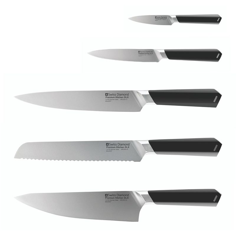 KNIFE BLOCK 6PCE DLX APEX SWISS DIAMOND