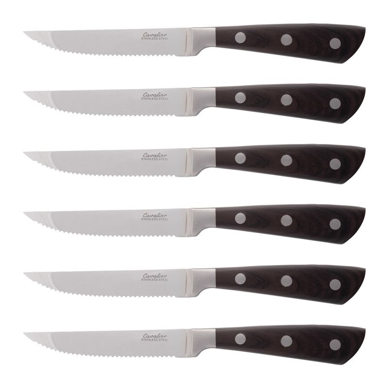 KNIFE STEAK EBONY 245MM SET-6, CAVALIER BISTRO