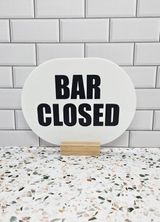 BAR CLOSED WHITE OVAL 150X200MM