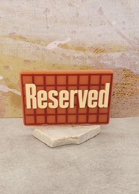 RESERVED SIGN RECT ORANGE 50X75MM