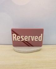 RESERVED SIGN RECT DUSTY PINK 50X75MM