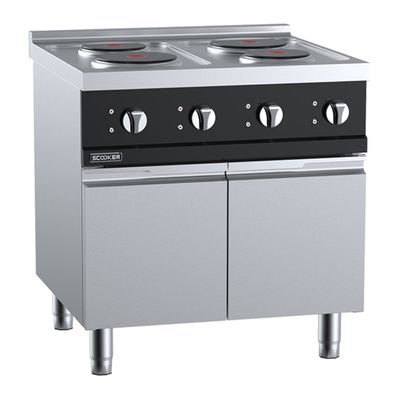 ELECTRIC SOLID PLATE FOUR-ZONE BOILING TOP, B&S SCOOKER