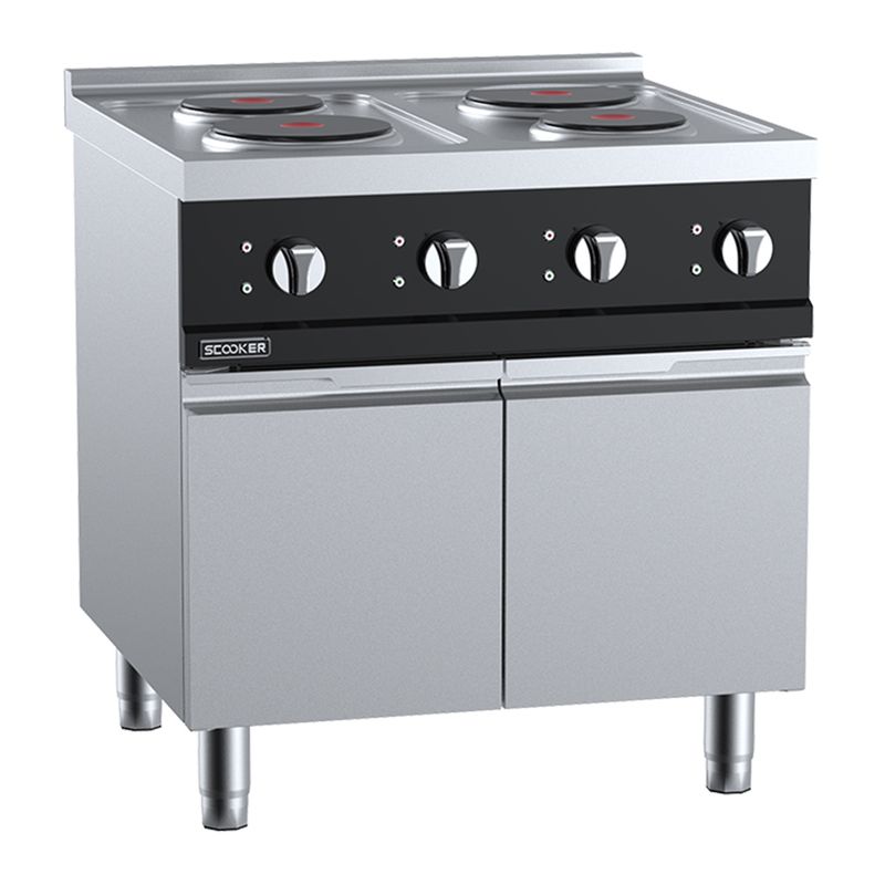 ELECTRIC SOLID PLATE FOUR-ZONE BOILING TOP, B&S SCOOKER