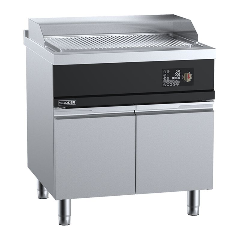 GRIDDLE PLATE GROOVED INDUCTION, B&S SCOOKER