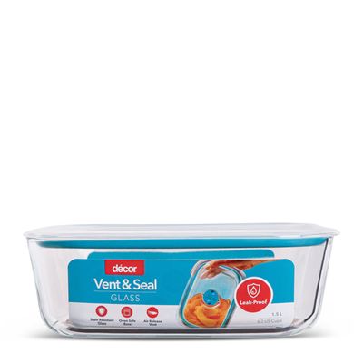 CONTAINER GLASS OBLONG 1.5L, DECOR VENT & SEAL
