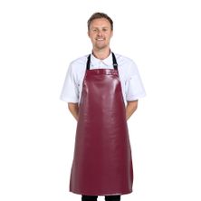 APRON BIB WATERPROOF 68 X 82CM BURGANDY, ZOE