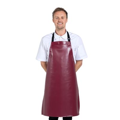 APRON BIB WATERPROOF 68 X 82CM BURGANDY, ZOE