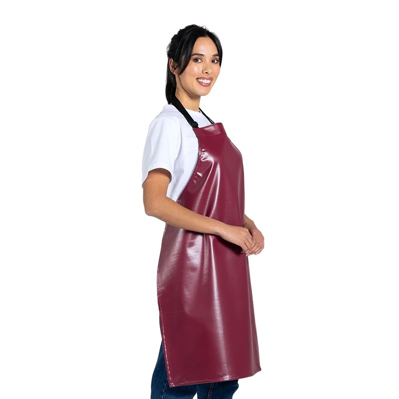 APRON BIB WATERPROOF 68 X 82CM BURGANDY, ZOE