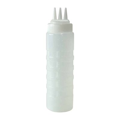 BOTTLE SQUEEZE CLEAR 750ML 3 NOZZLE