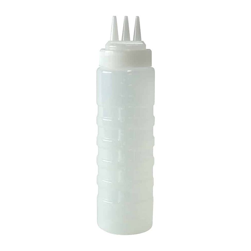 BOTTLE SQUEEZE CLEAR 750ML 3 NOZZLE