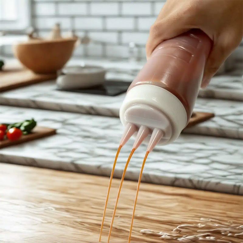 BOTTLE SQUEEZE CLEAR 750ML 3 NOZZLE