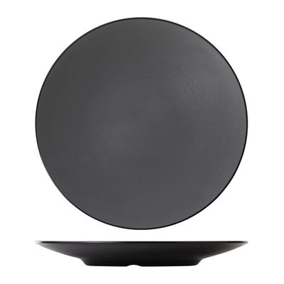 PLATE RND GRY/BLK 30CM MELAMINE COUCOU