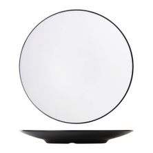 PLATE RND WHT/BLK 30CM MELAMINE COUCOU