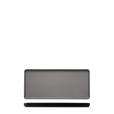 PLATE GRY/BLK 32.5X15CM MELAMINE COUCOU