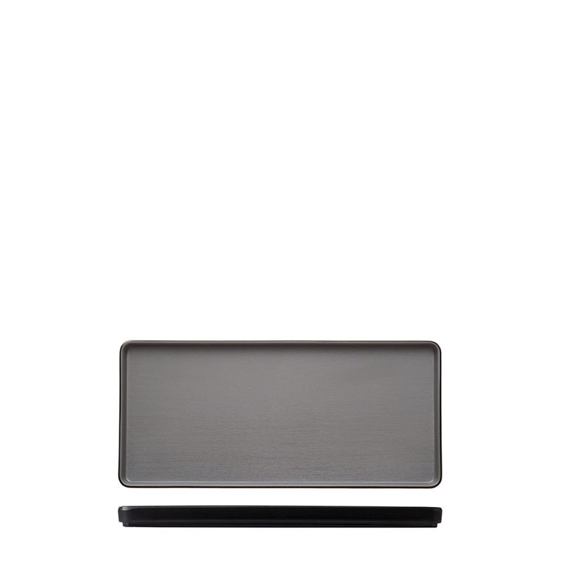 PLATE GRY/BLK 32.5X15CM MELAMINE COUCOU