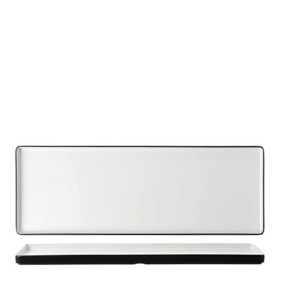 PLATTER WHT/BLK 50X18CM MELAMINE COUCOU