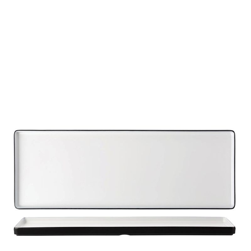 PLATTER WHT/BLK 50X18CM MELAMINE COUCOU
