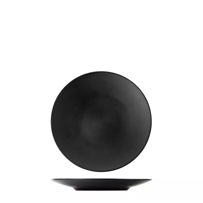 PLATE BLK/BLK 25CM MELAMINE COUCOU