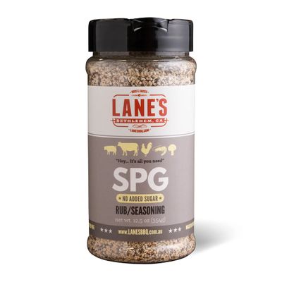 SPG (SALT/PEPPER/GARLIC) SEASONING 354GM, LANE'S BBQ