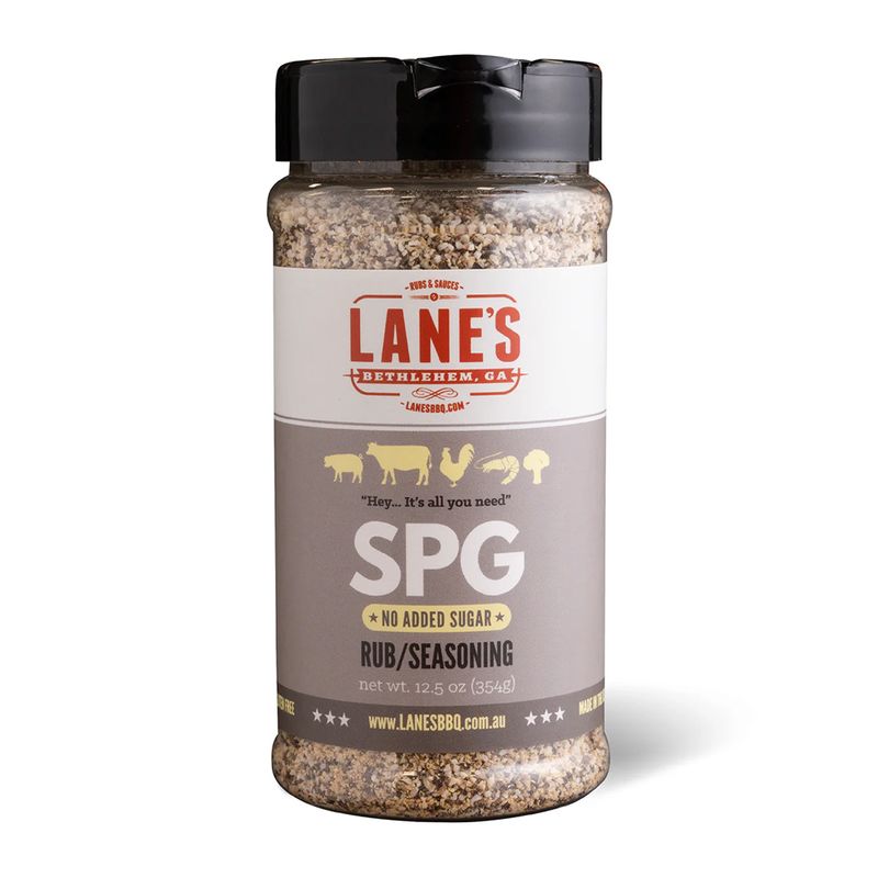 SPG (SALT/PEPPER/GARLIC) SEASONING 354GM, LANE'S BBQ