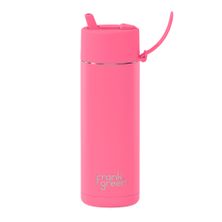 BOTTLE W/FLIP STRAW BUBBLEGUM 595ML, F/GREEN