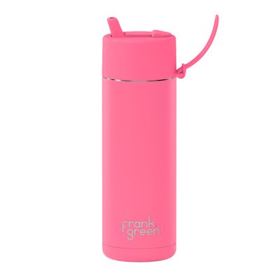 BOTTLE W/FLIP STRAW BUBBLEGUM 595ML, F/GREEN