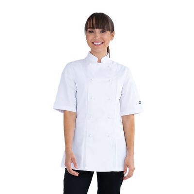 CHEF JACKET WHT S/SL WOMEN SZ8, PROCHEF