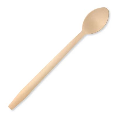 TALL SPOON 20CM WOOD, BIOCUTLERY 100PCES