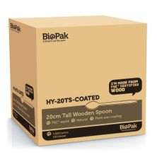 TALL SPOON 20CM WOOD, BIOCUTLERY 1000CTN