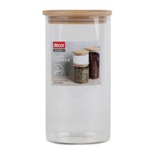 STORAGE JAR GLASS ROUND 1.5L, DECOR BAMBOO