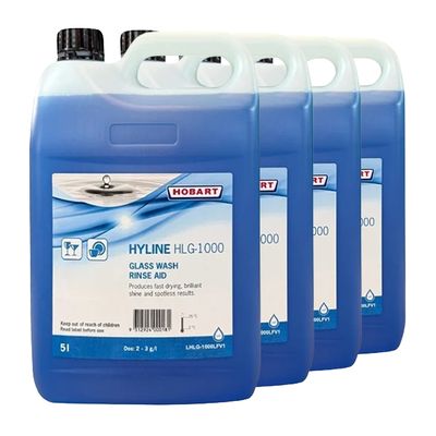 RINSE AID GLASS 4 X 5L BOTTLES, HOBART