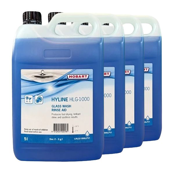 RINSE AID GLASS 4 X 5L BOTTLES, HOBART