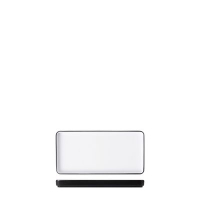 PLATTER WHT/BLK 25X12CM MELAMINE COUCOU