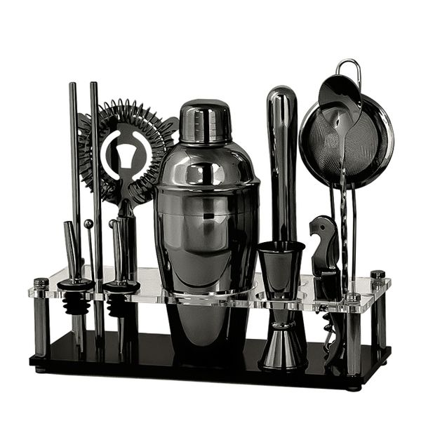 COCKTAIL SET 14PC BLK CHROME, SIGNATURE