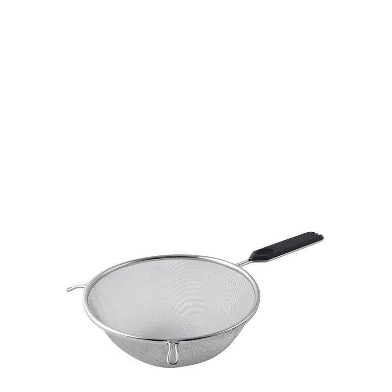 STRAINER FINE MESH W/HNDL BLACK PLASTIC 70MM