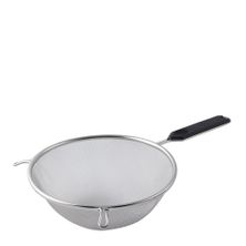 STRAINER FINE MESH W/HNDL BLACK PLASTIC 200MM