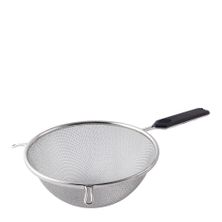 STRAINER DBL MESH W/HDL BLK PLASTIC 200MM