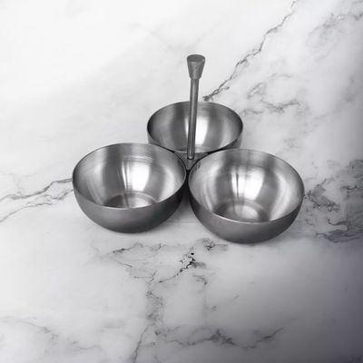 TABLE CADDY 3-COMP S/S MODA SERVING