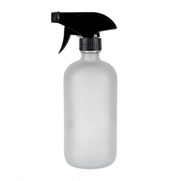 SPRAY BOTTLE 500ML GLASS W/BLK TRIGGER
