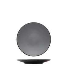 PLATE RND GRY/BLK 20.5CM MELAMINE COUCOU