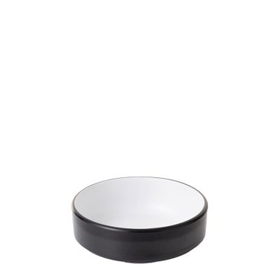 SAUCE DISH WHT/BLK 127MM MELAMINE COUCOU