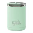 CUP REUSABLE CERAMIC HINGE LID MINT 12OZ, F/GREEN