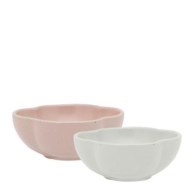 BOWL RND SET-2 BIRCH/PINK 8CM, BLOOM