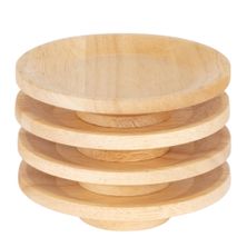 CANAPE DRINK TOPPERS SET-4 LIGHT WOOD 9CM, D&W