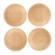 CANAPE DRINK TOPPERS SET-4 LIGHT WOOD 9CM, D&W