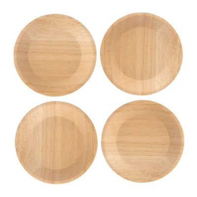 CANAPE DRINK TOPPERS SET-4 LIGHT WOOD 9CM, D&W