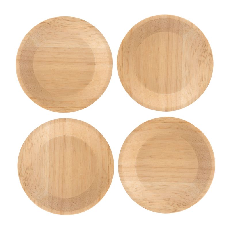 CANAPE DRINK TOPPERS SET-4 LIGHT WOOD 9CM, D&W
